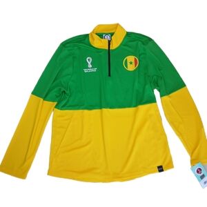 FIFA World Cup Qatar 2022 Green and Yellow Zip-Up Sweater